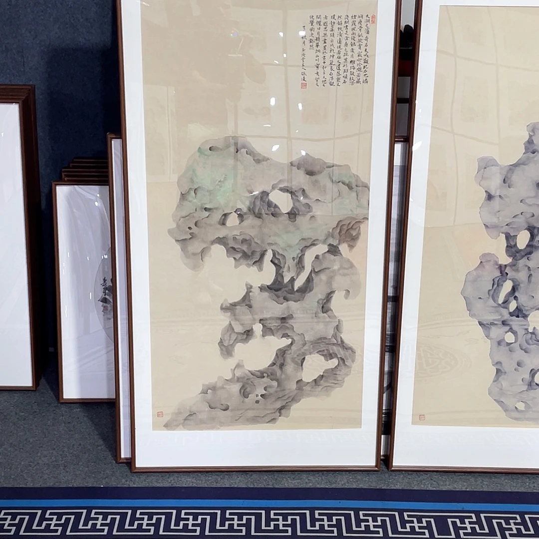 奔***霸国画手绘作品带框发货60_120