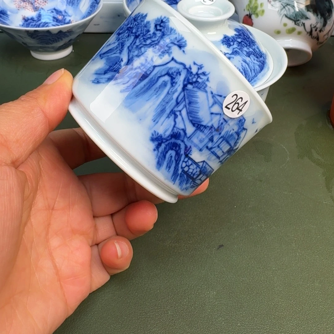 瓷景德镇纯手绘茶具圆圆264