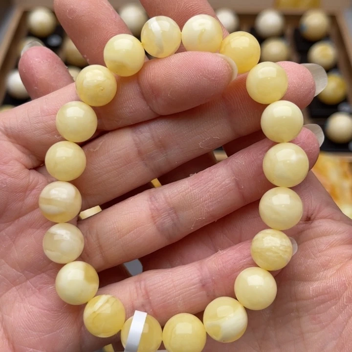 裸石琥珀未镶嵌蜜蜡瑕疵手串十鸽