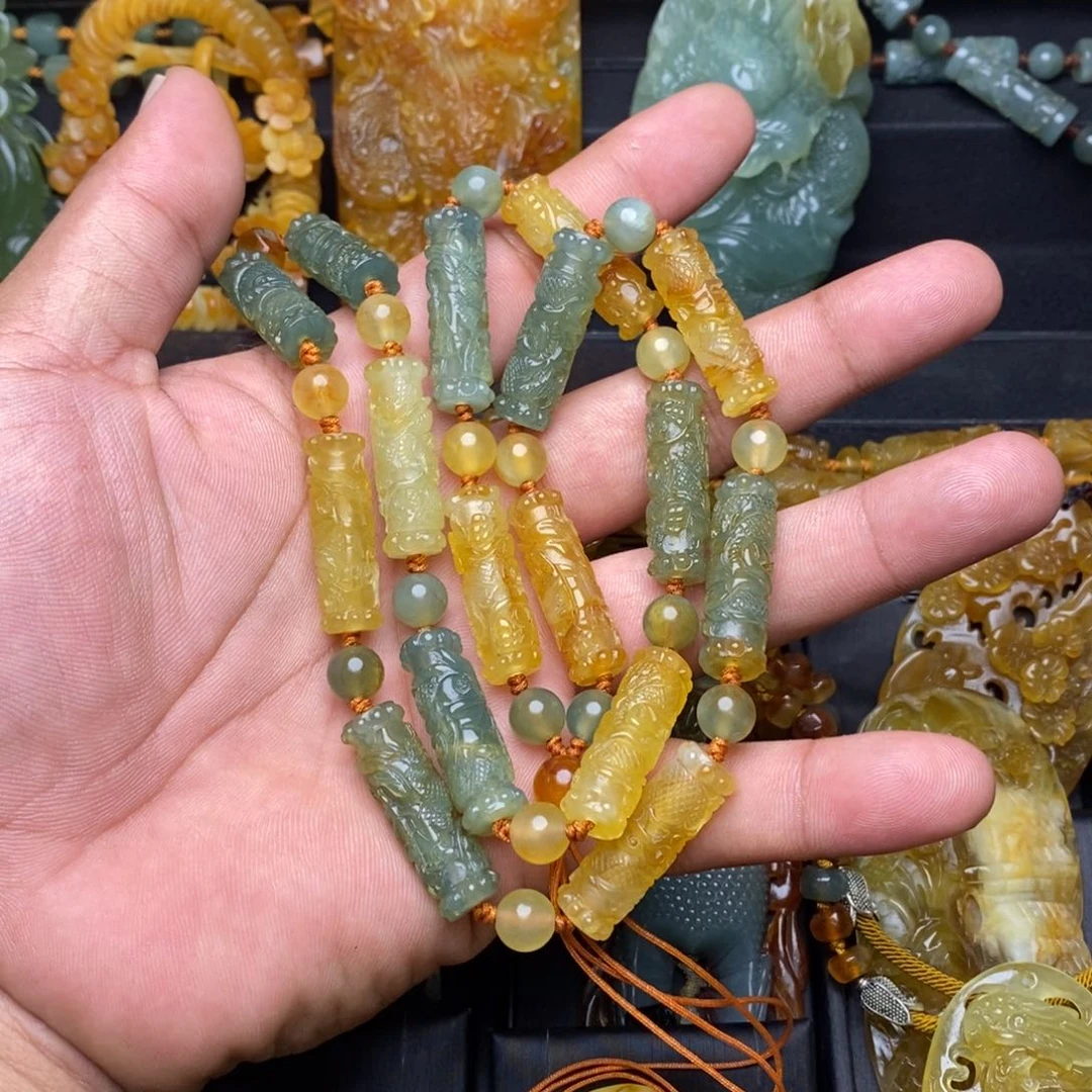 仙***姐蛇纹石玉未镶嵌颈饰