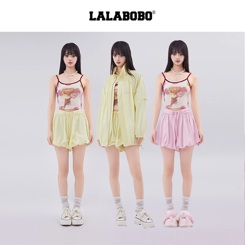 武汉LALBO2025年短裤夏新款女原创潮牌细带五分泡泡LBEC-WXZD11
