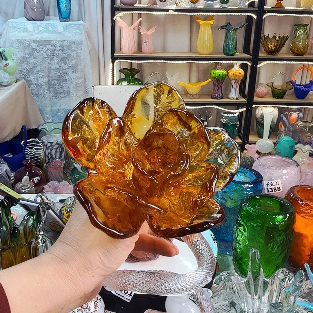 *****霸王花琉璃花瓶摆件家悦