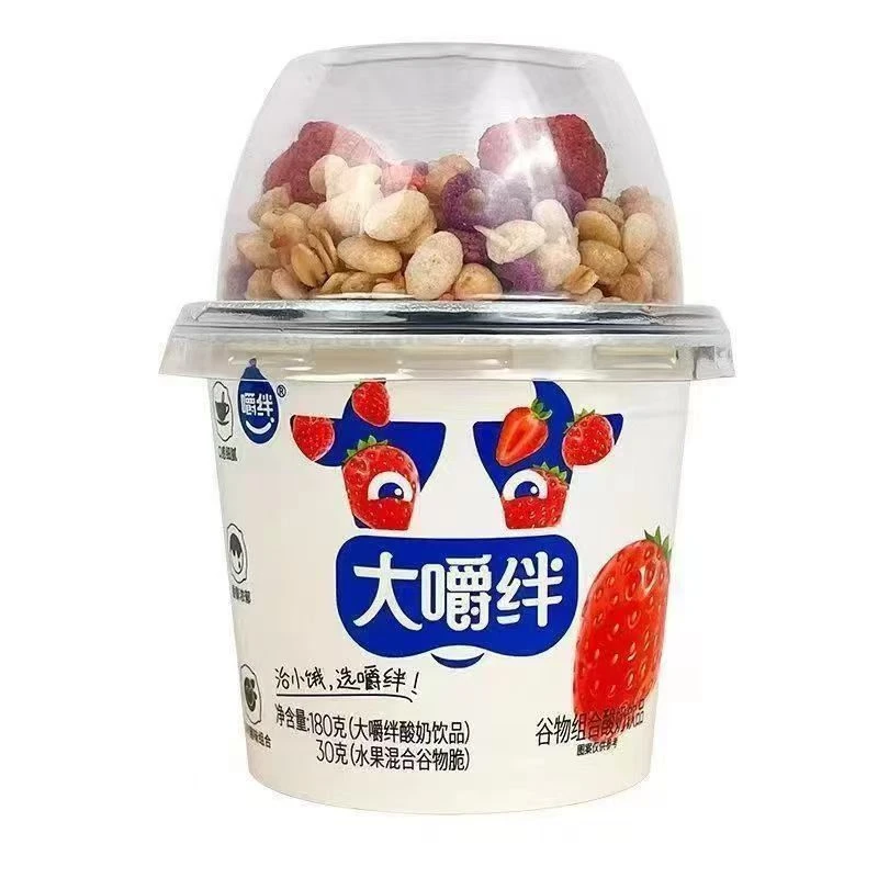 大嚼绊酸奶饮品180g大杯水果混合谷物脆搅拌酸奶杯