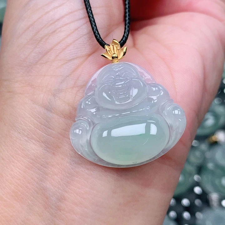 吊坠(不含链)18K金镶嵌翡翠