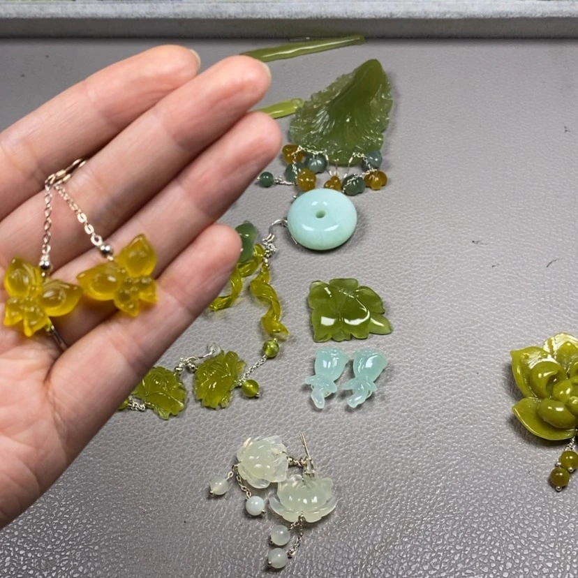 【闪购商品】未镶嵌蛇纹石玉挂件耳饰耳环项链