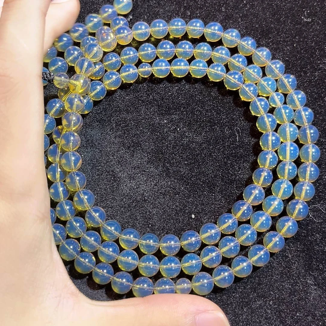 皇***炮蓝珀未镶嵌珠宝奇石8mm