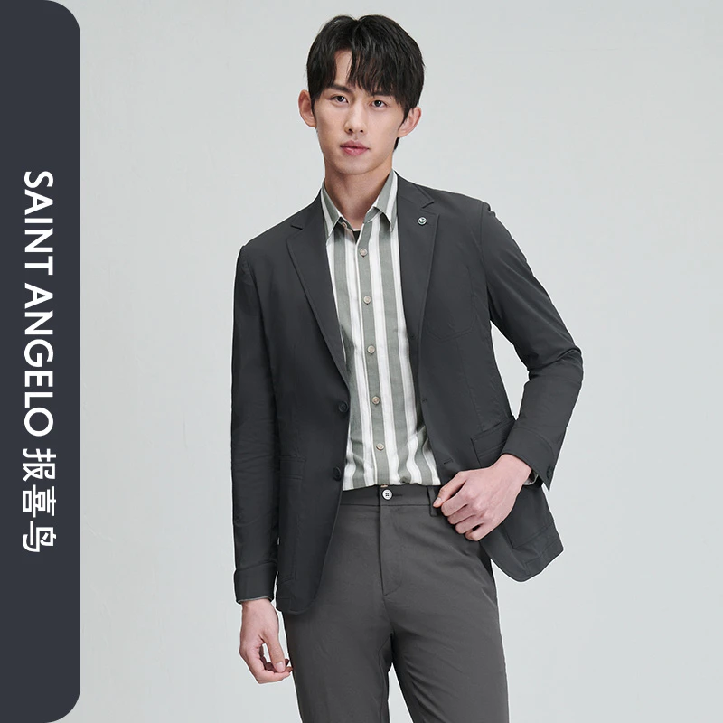 【自然棉感面料】报喜鸟冬季新款男士时尚休闲运动西服上衣单西男