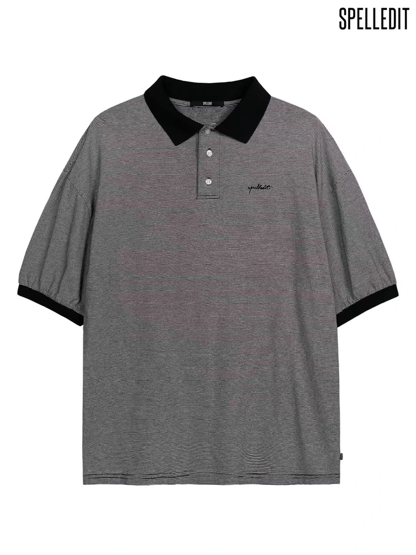 SP25ss 正品无退换 条纹翻领t恤休闲简约复古宽松polo衫