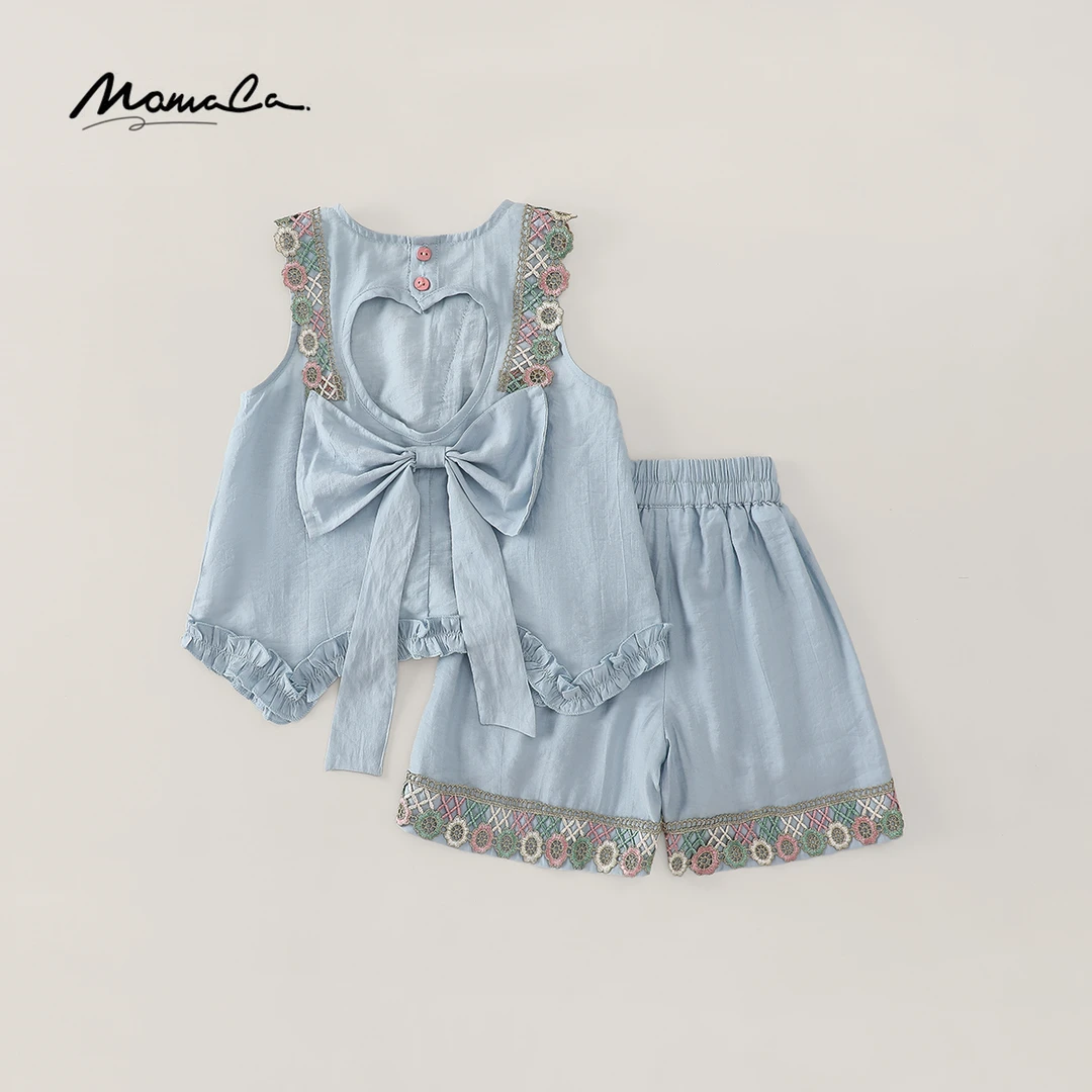 MOMOCO夏季新款时尚甜美薄款设计感花边无袖套装77630580183