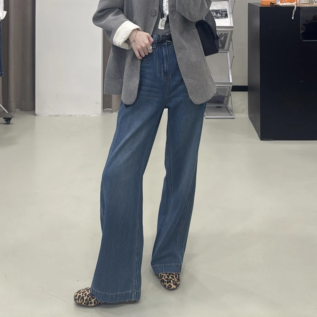 【ZMMY严选私服】秋季新款舒适遮肉双线版型窄版牛仔裤5092501