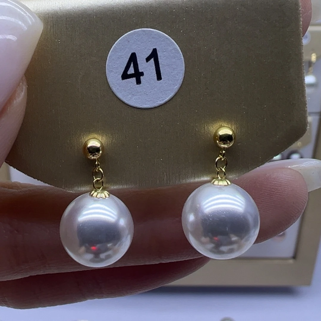 淡水珍珠耳饰18K金镶嵌