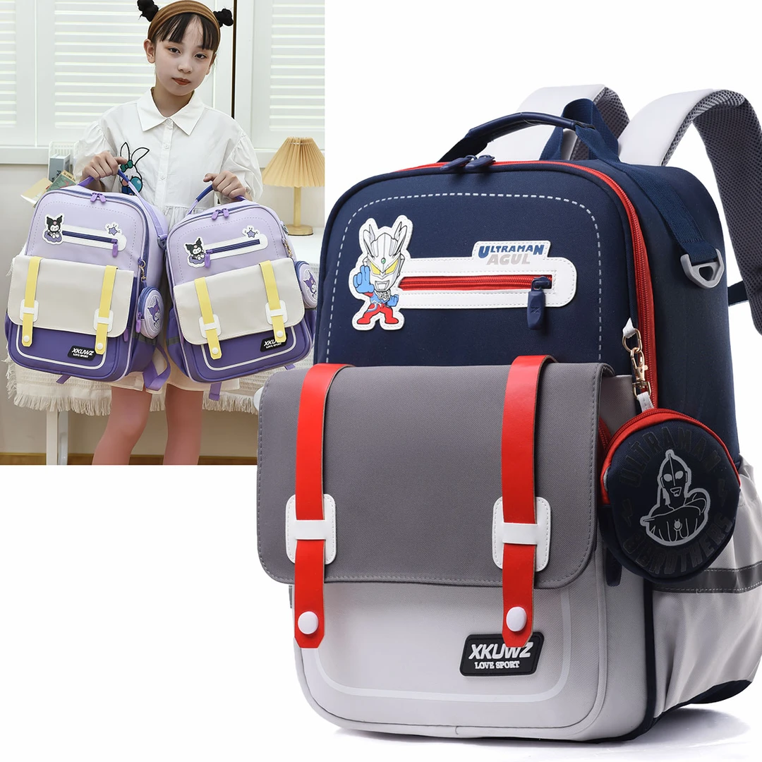 新款大容量小学生书包1-3-6年级轻便防水减负护脊双肩包儿童背包