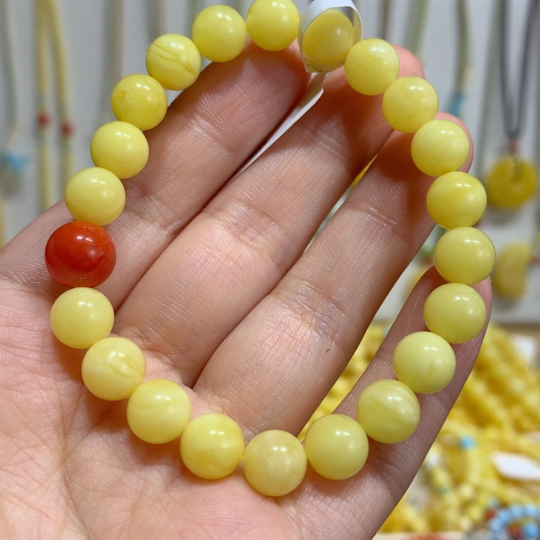 蜜蜡未镶嵌手链8.3mm