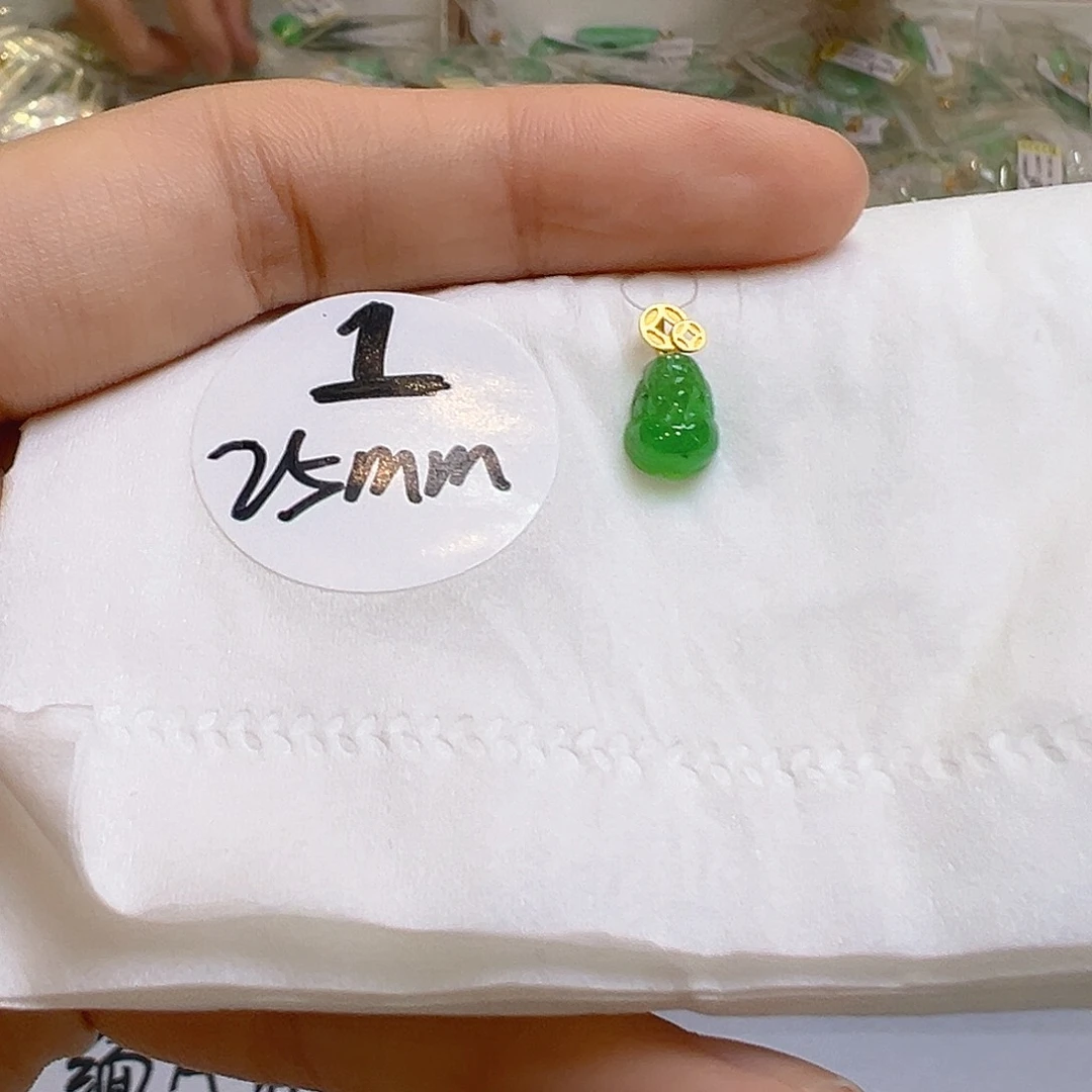 翡翠18K金镶嵌吊坠(不含链)翡翠