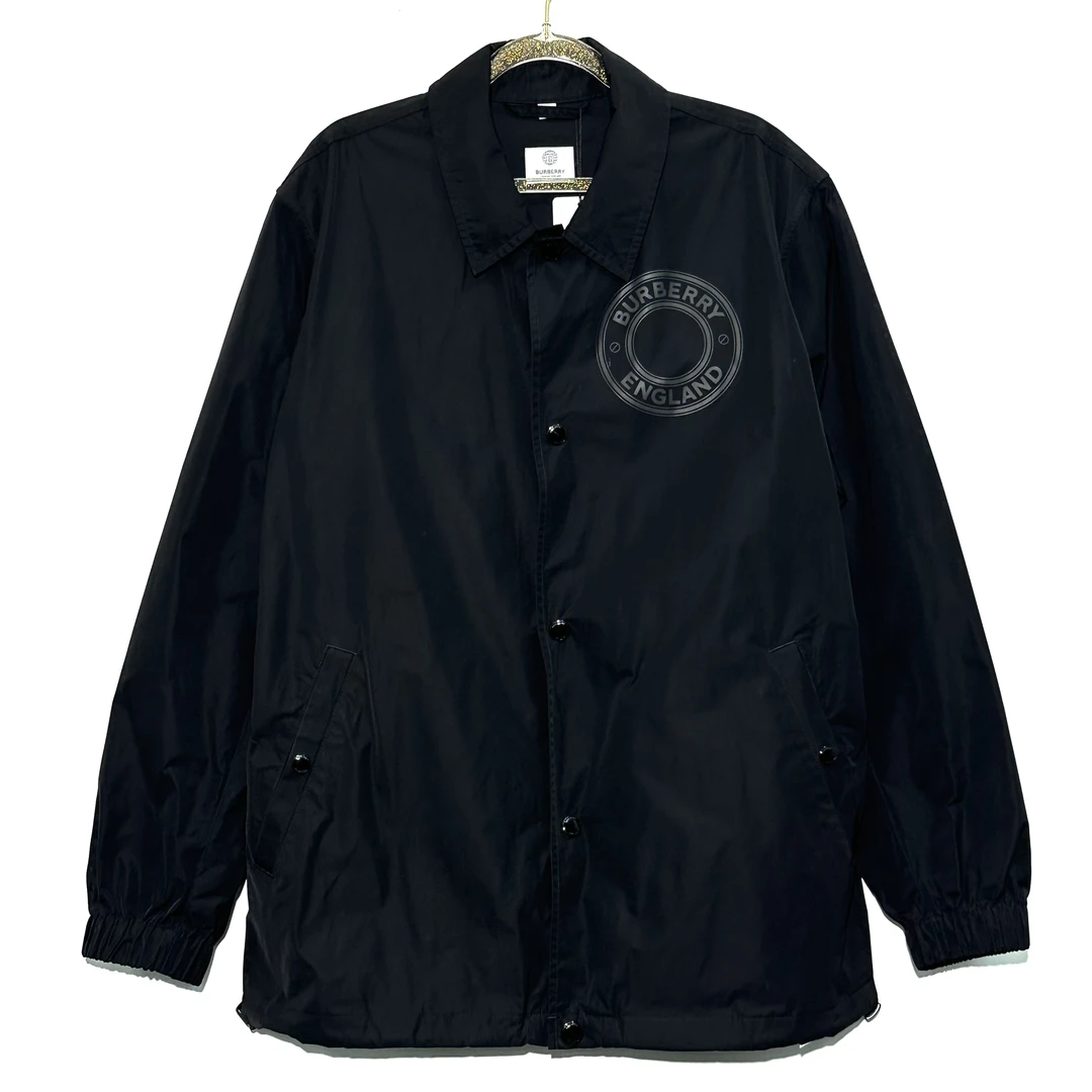 未使用 BURBERRY/博柏利 48码 经典logo黑色外套 0720