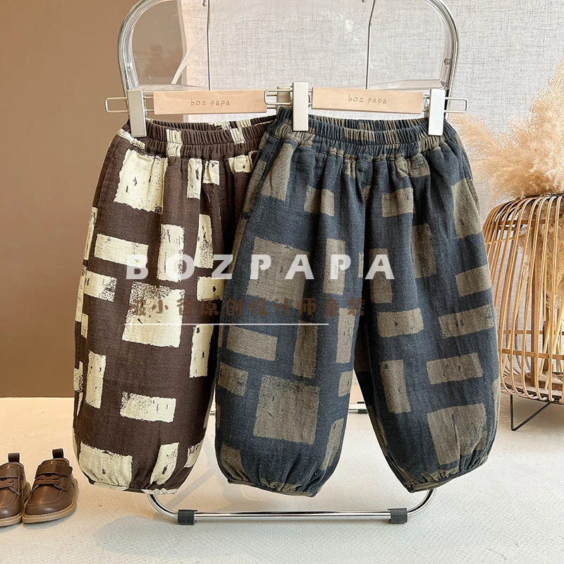 【奶砖小方】儿童裤子男童秋装2025新款洋气男孩宽松休闲长裤