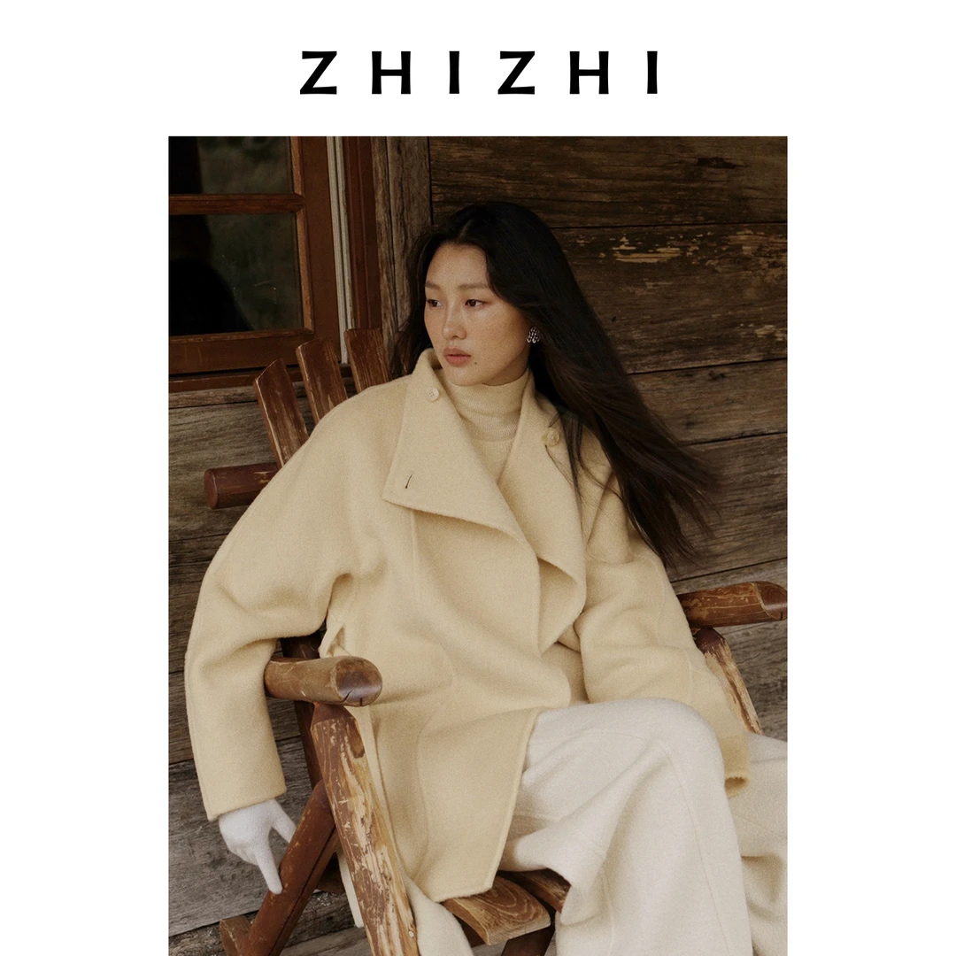 【橱窗】致知 媚娘鹰 丝牦牛绒大衣毛呢外套女25冬ZZ2EWWWT006