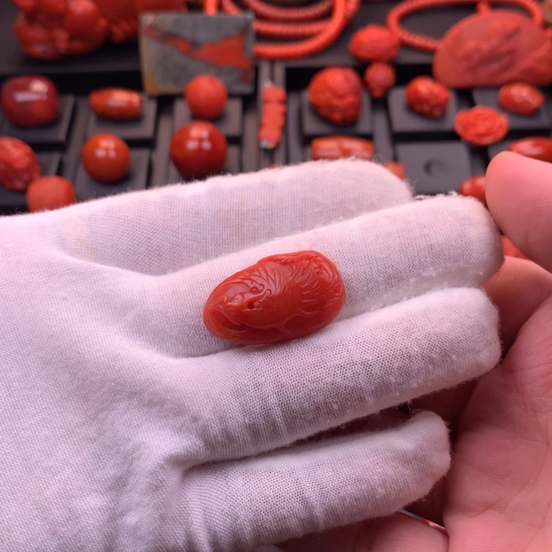 南红玛瑙未镶嵌精工雕刻凤凰吊坠17mm+