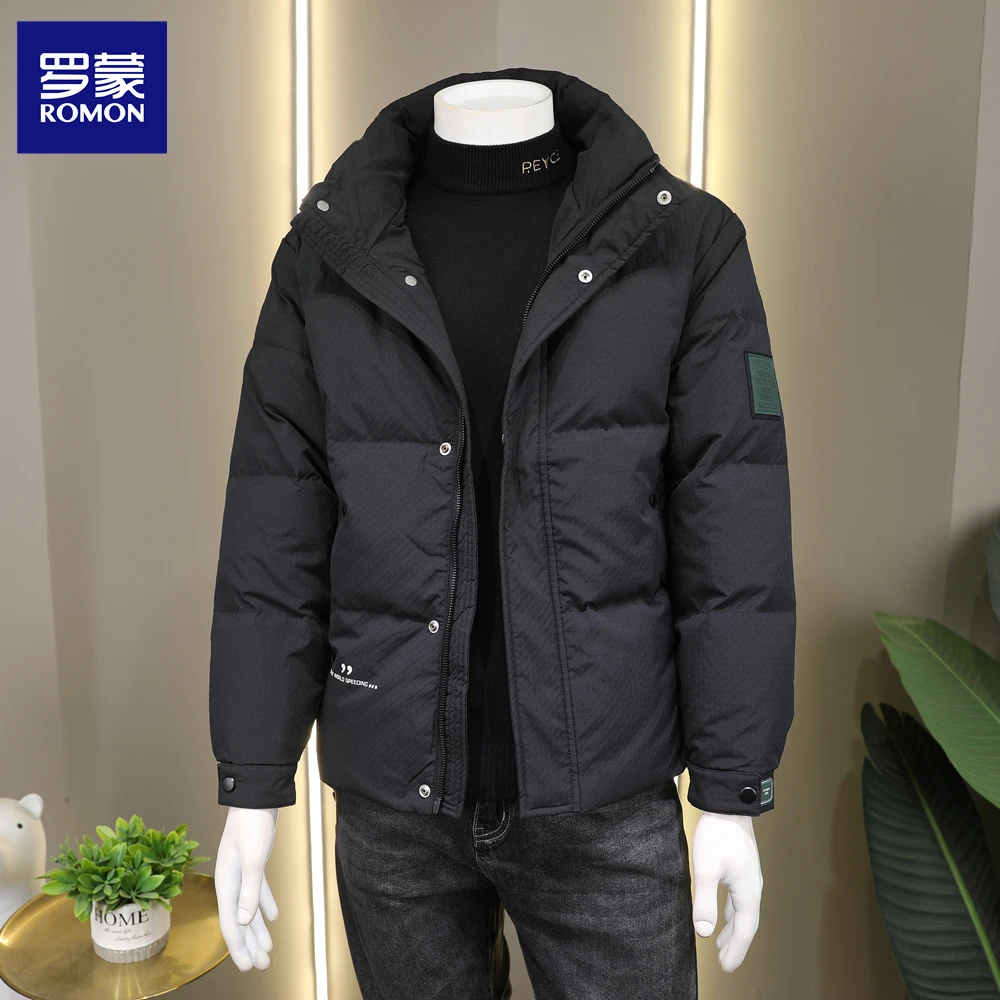Romon/罗蒙立领羽绒服男冬季爆款加厚高端韩版休闲百搭保暖外套男