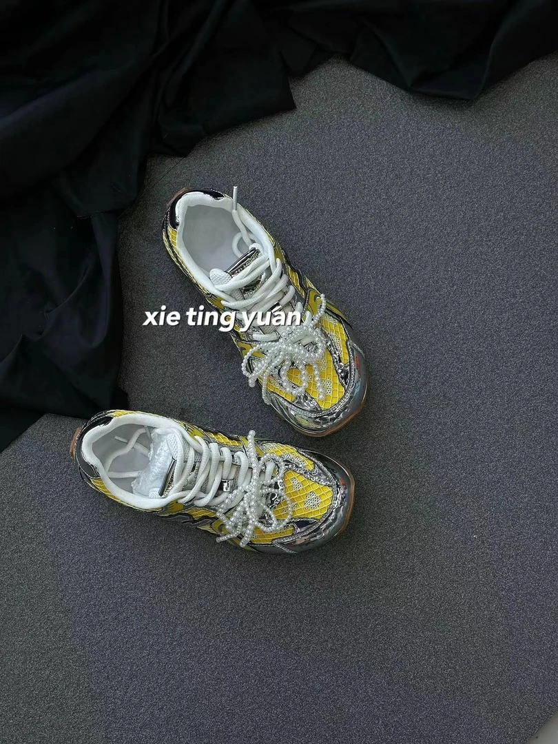 微瑕亚炫酷网面老爹鞋夏女鞋2866