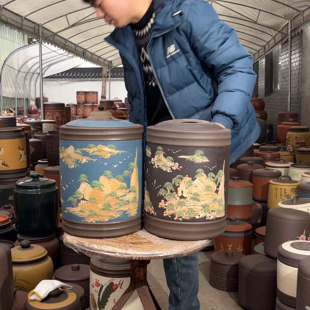 紫砂茶叶罐12 饼茶叶罐