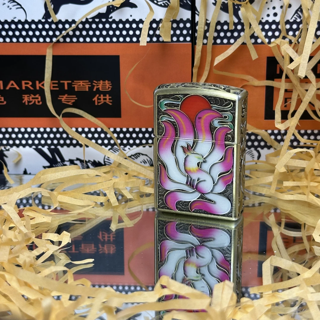 佐罗防风夜光九尾狐浮雕打火机高档男士创意生日礼物