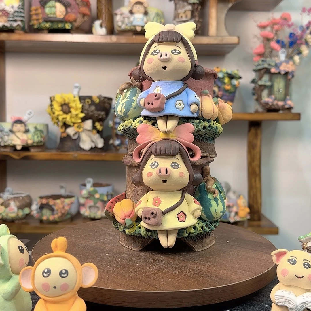 ****晶本默花器麦饭石花盆