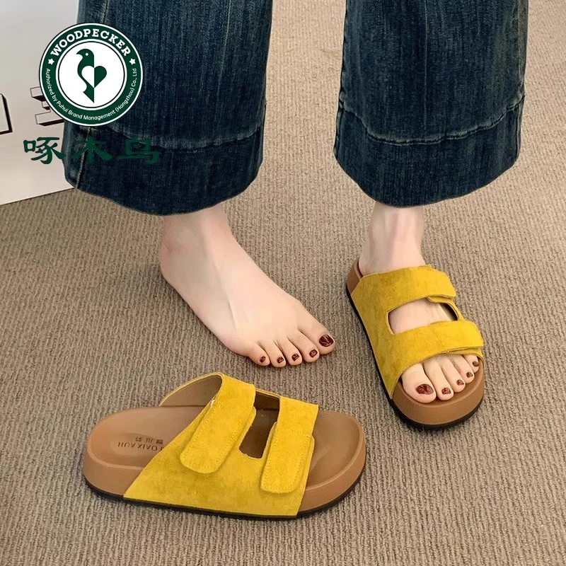 琢木鸟厚底勃肯凉拖鞋女夏外穿2025新款休闲时尚沙滩一字拖凉鞋子