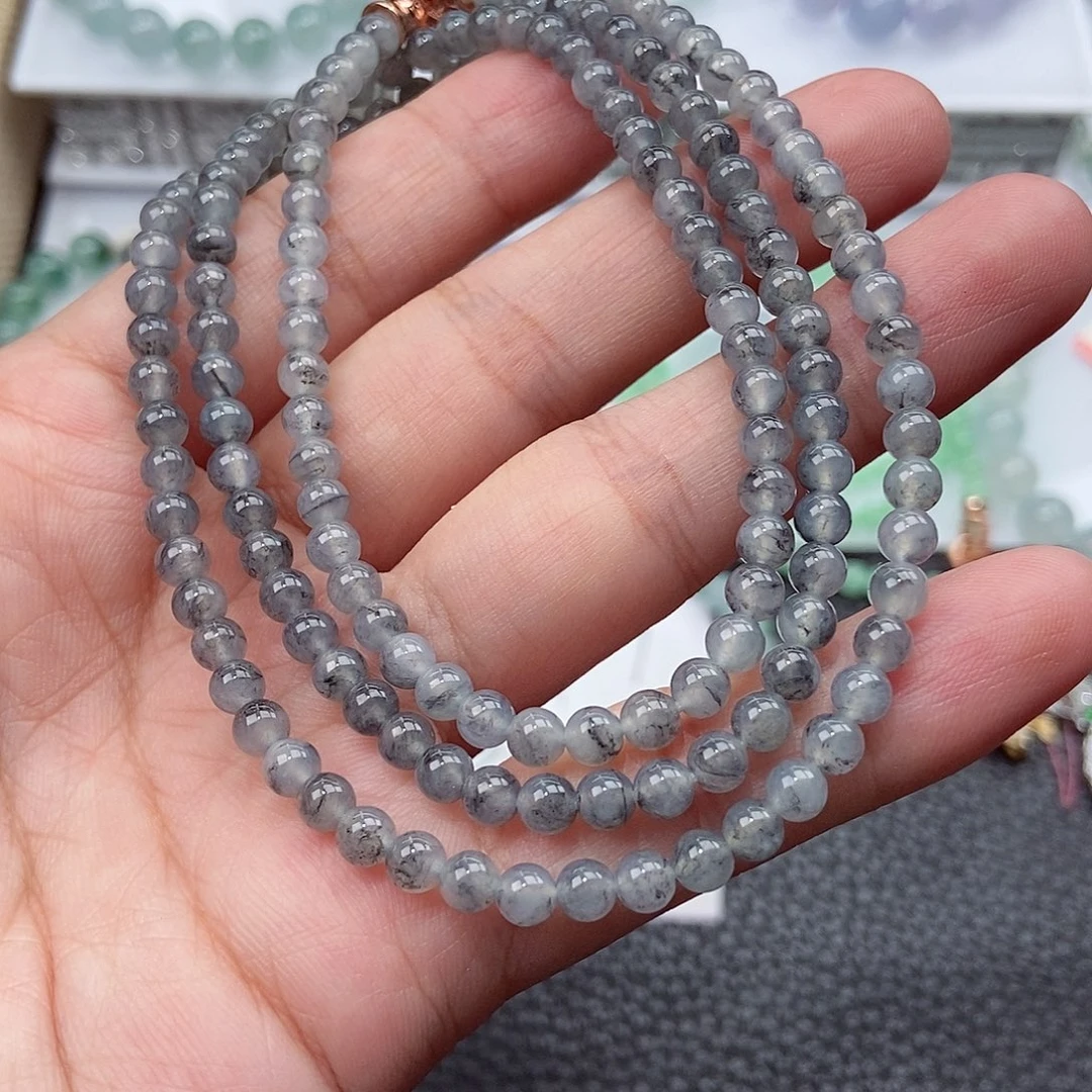 未镶嵌手链翡翠卡4.4冰乌鸡