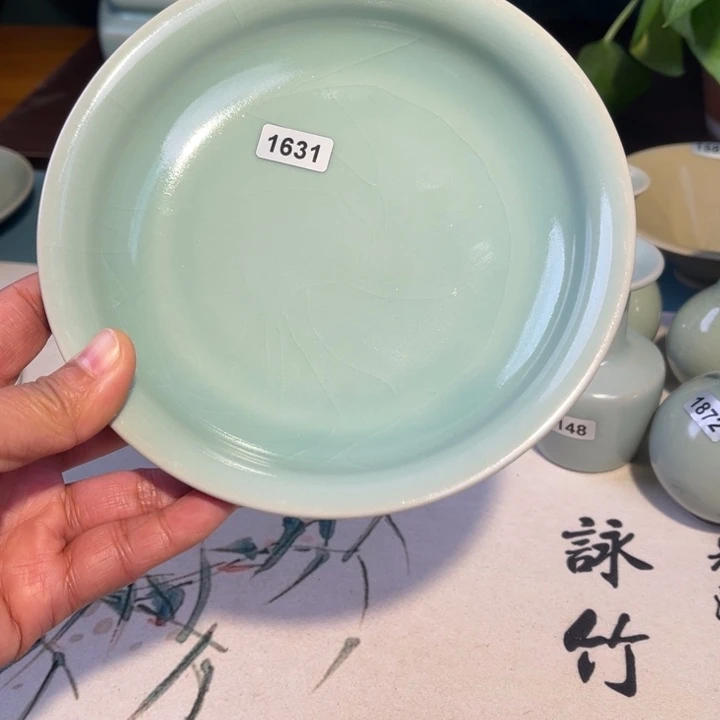 瓷摆件1631 ，青鸾汝瓷原矿釉