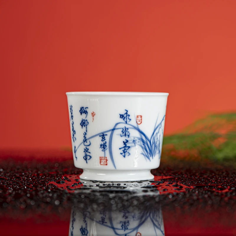 MS-0135[学茶严选]画堂春梅兰竹菊杯（兰） 陶瓷