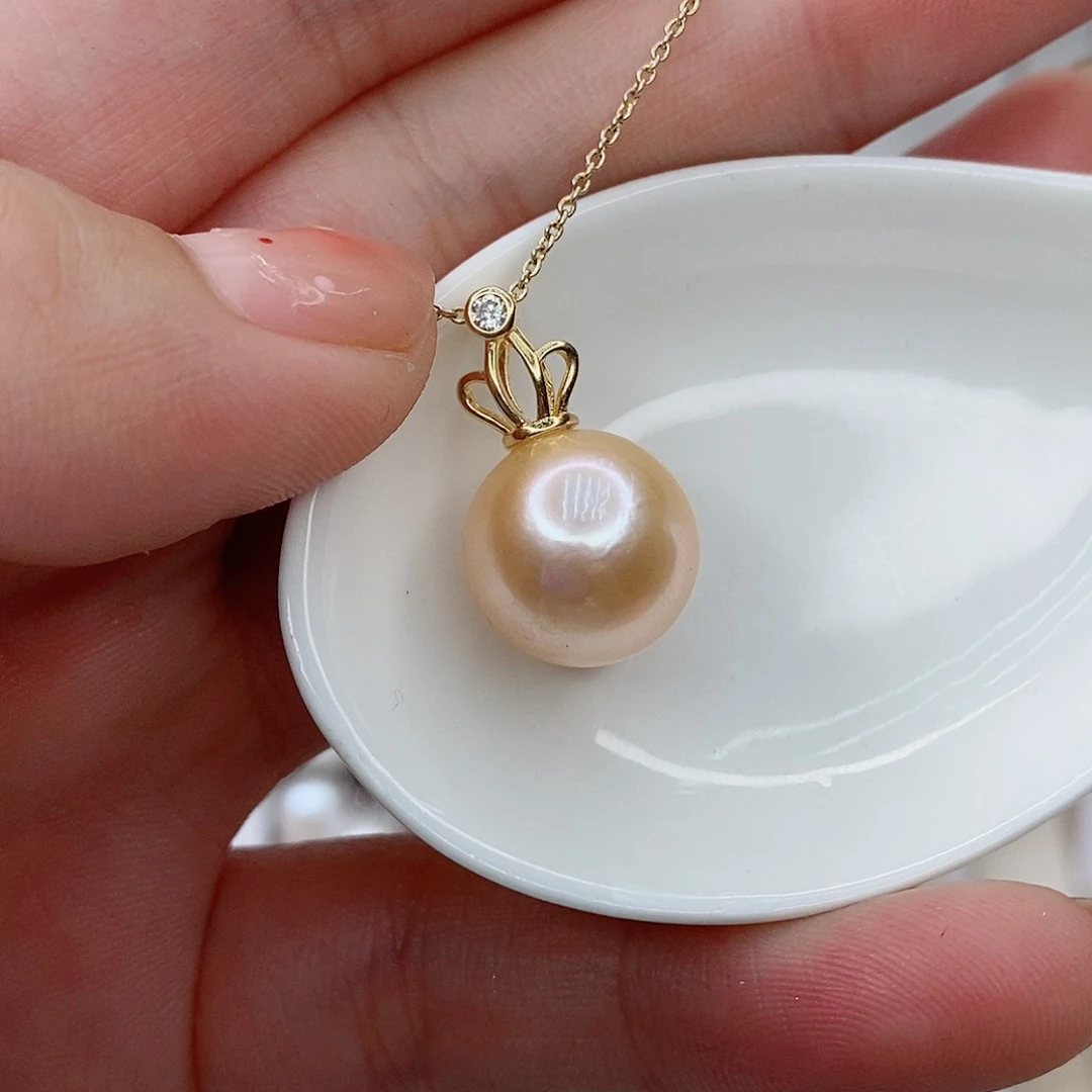 淡水珍珠银S925镶嵌吊坠(赠链)