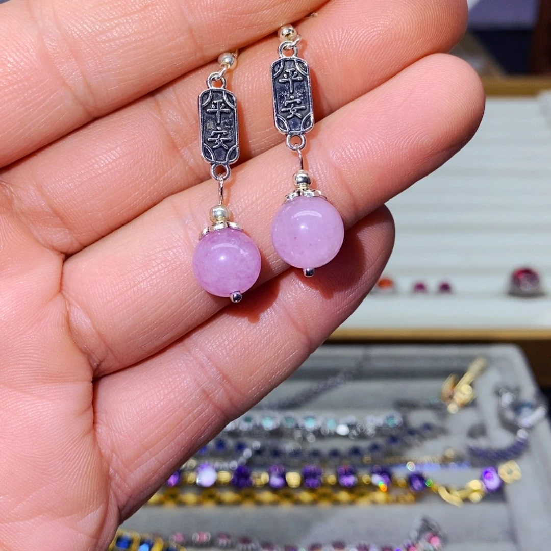 银S925镶嵌耳饰紫晶