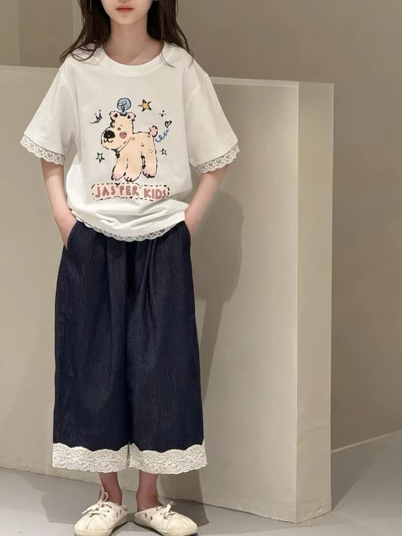 夏季女童超薄牛仔九分裤25530