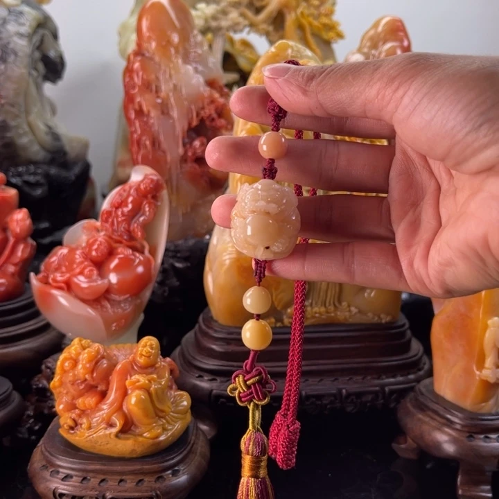 寿山石财源滚滚车挂