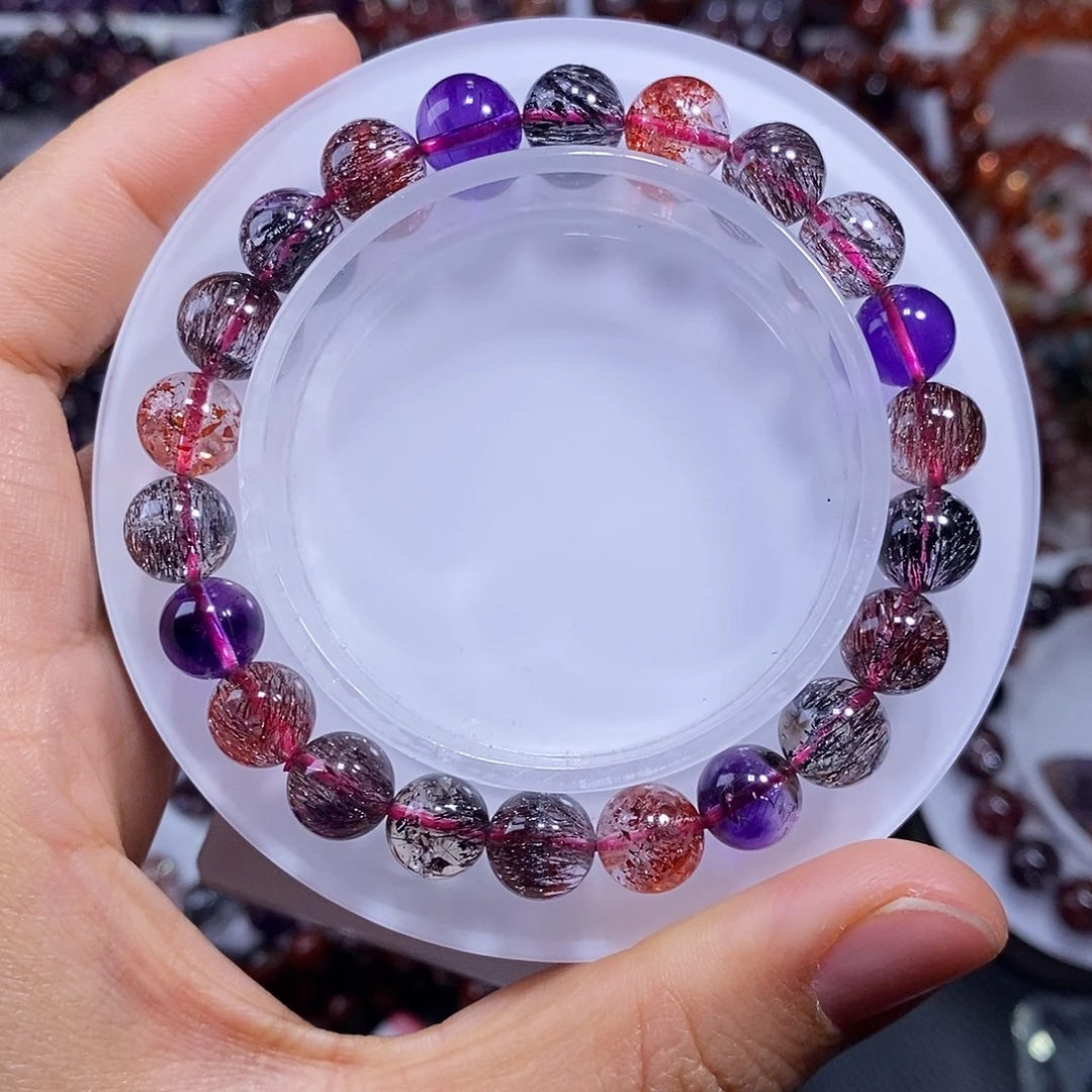 水晶未镶嵌手链黑加仑