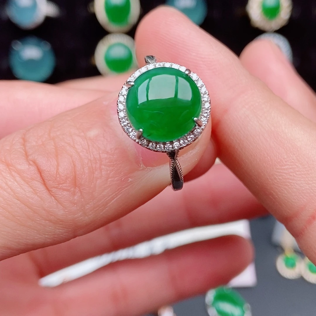翡翠戒指银S925镶嵌97565786