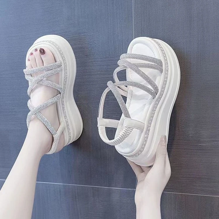 【断码清仓】厚底增高罗马凉鞋女夏季爆款外穿松糕坡跟通勤女士鞋子