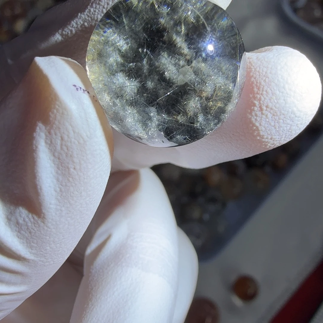 屁****水晶珠宝半成品未镶嵌蓝幽17.5mm定制不退换