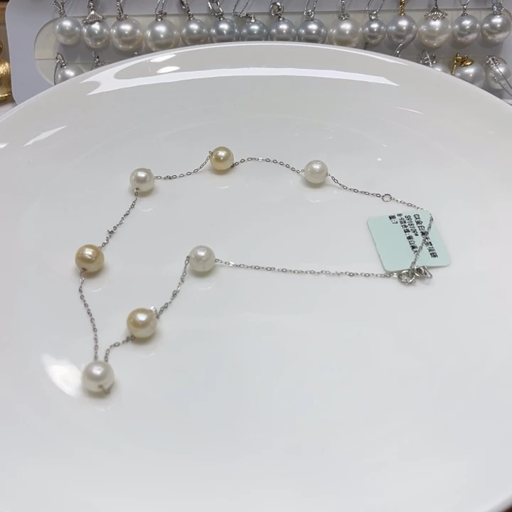 银S925镶嵌海水珍珠颈饰8-9mm 69号