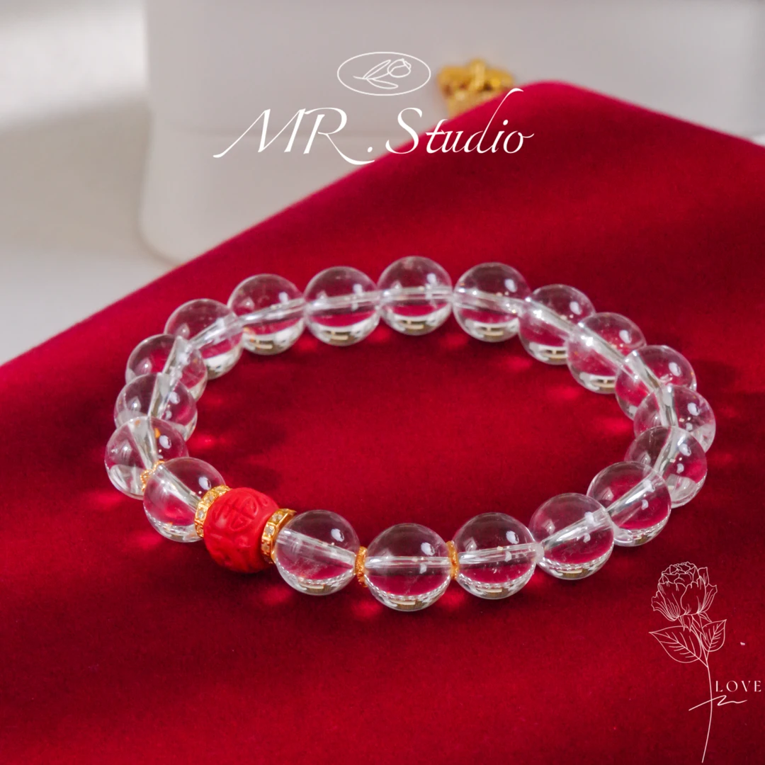 木润【白水晶】S925银天然水晶白水晶手串