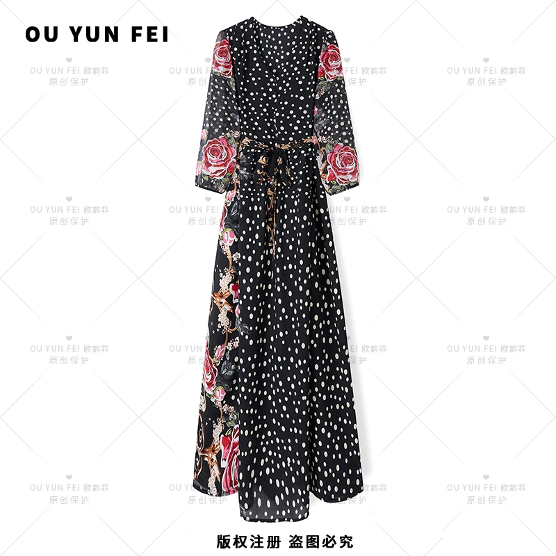 【波点万人迷】高级感连衣裙新款气质显瘦穿搭时尚轻奢长裙F1626