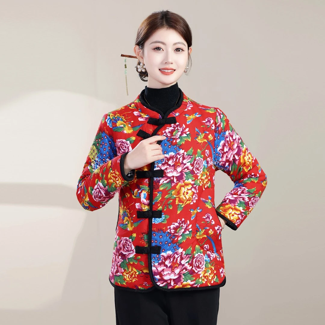 国风新中式女装棉袄秋冬2025新款复古保暖棉服旗袍立领轻薄小棉衣