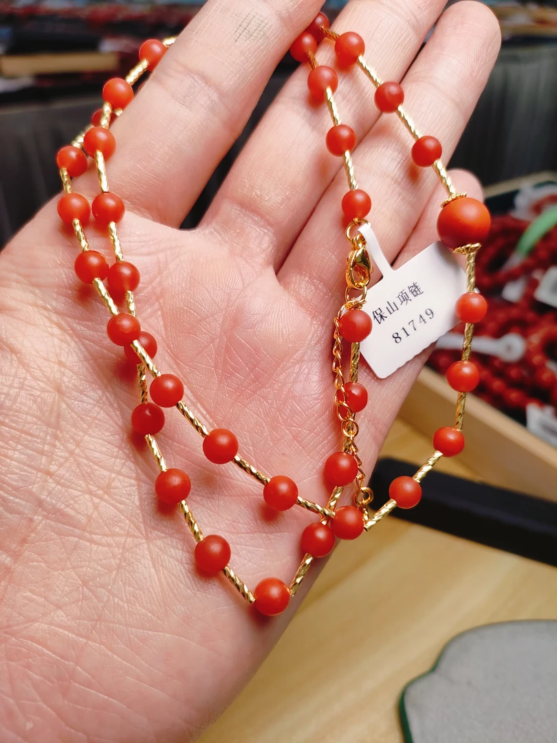 保山南红滴水洞项链