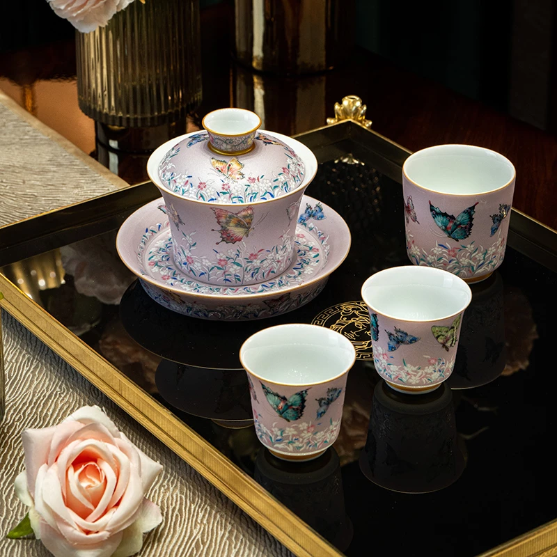 【翩翩单品茶具】景德镇馆藏珐琅彩陶瓷茶具中式高端礼品单品链接