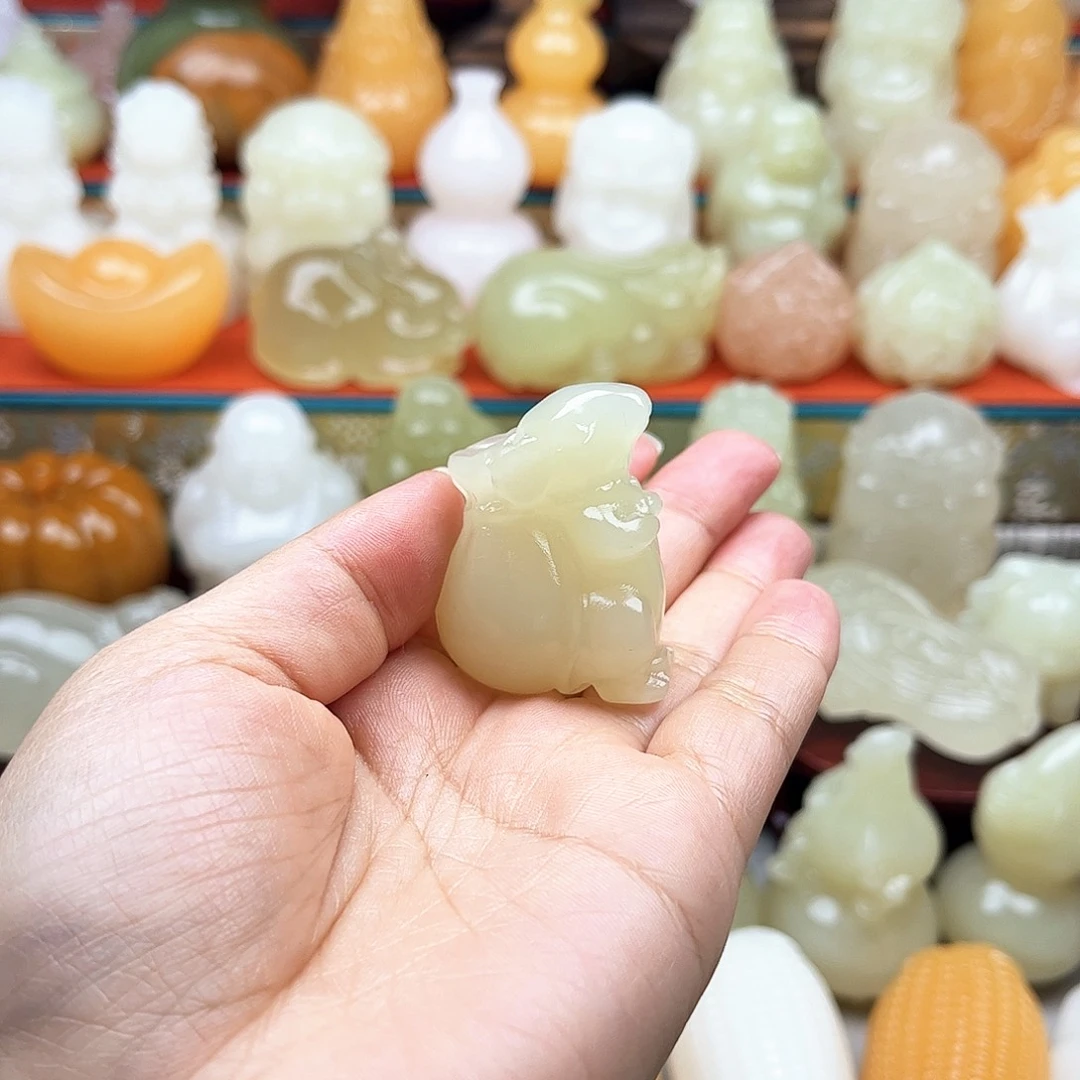 幸***运石材老鼠手把摆件