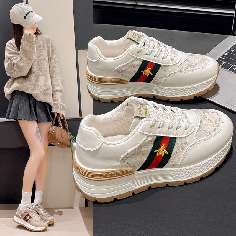 【A粉丝专属】2025复古女鞋厚底百搭休闲鞋运动鞋新款厚底