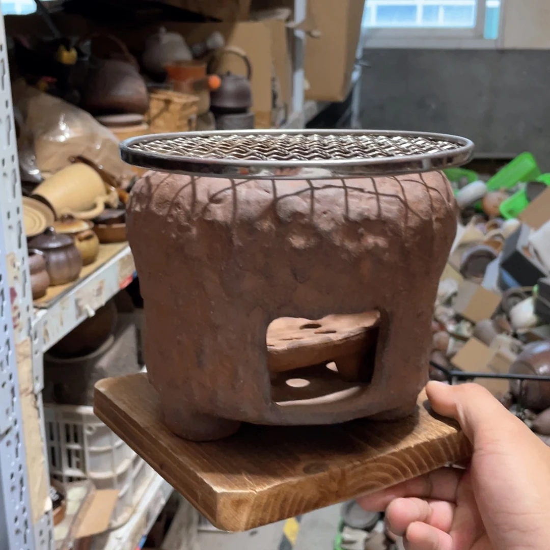 瓷片原矿绿植盆景茶香熏酒