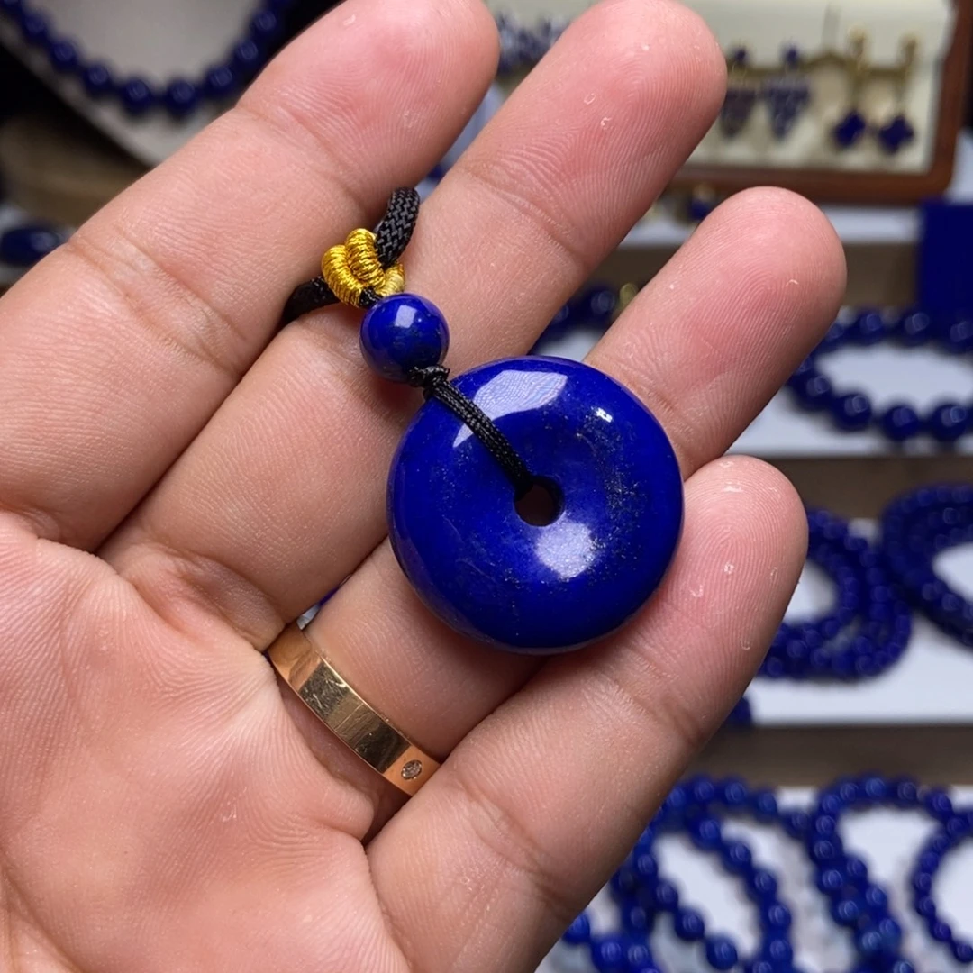 青金石未镶嵌高品 平安扣 25.5/8.2