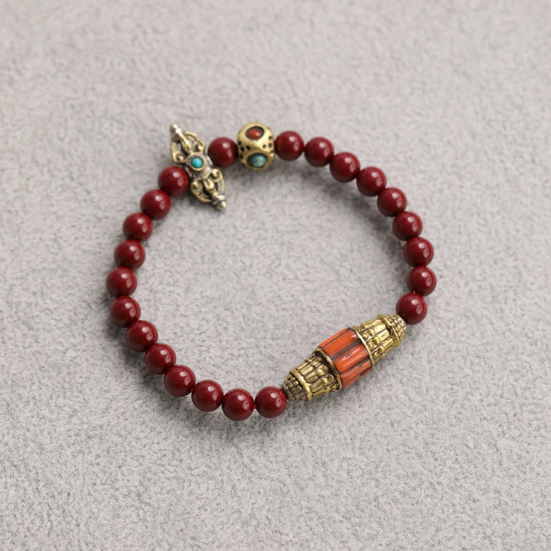 含辰砂工艺品【观澜珠宝】朱砂手串 民族风藏式手链 多样发其一2087